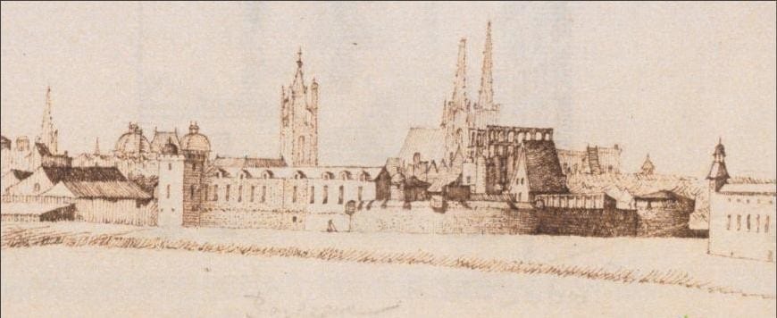 vue de Bordeaux depuis la Garonne 1640