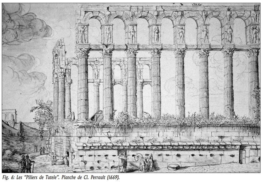 les Piliers de Tutelle, Planche De Perrault 1669