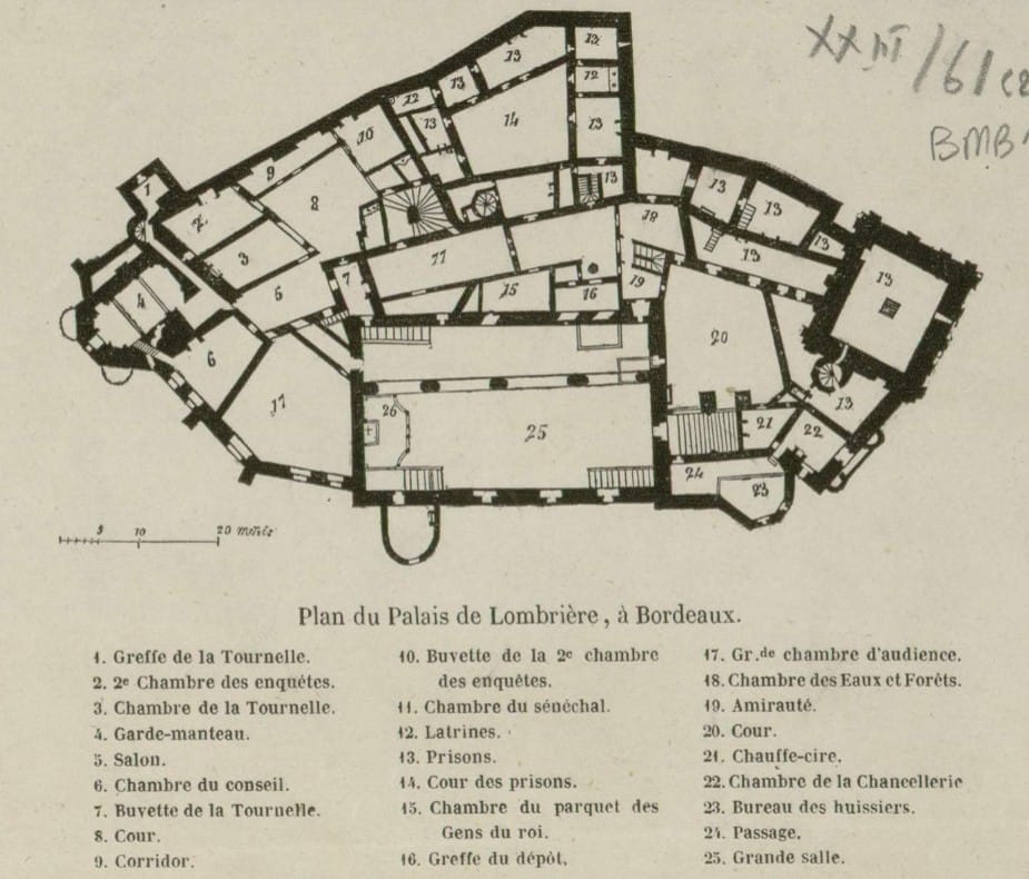 Plan du Palais de l'Ombrière - 1700