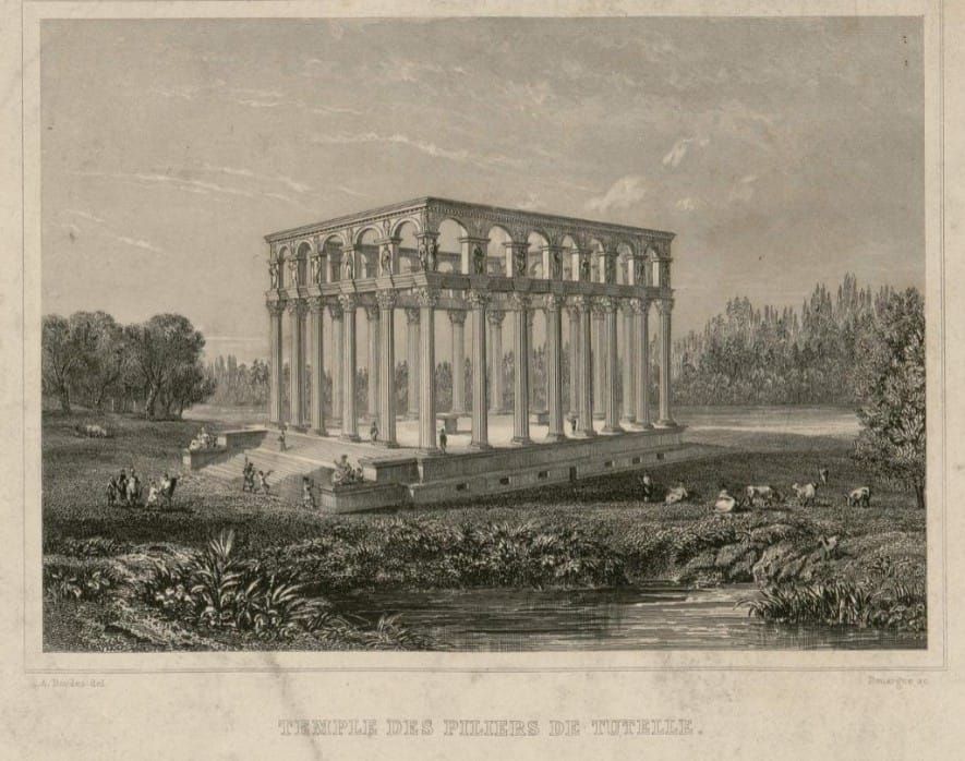 les Piliers de Tutelle, Estampe De Rouargue - 19ème Siècle