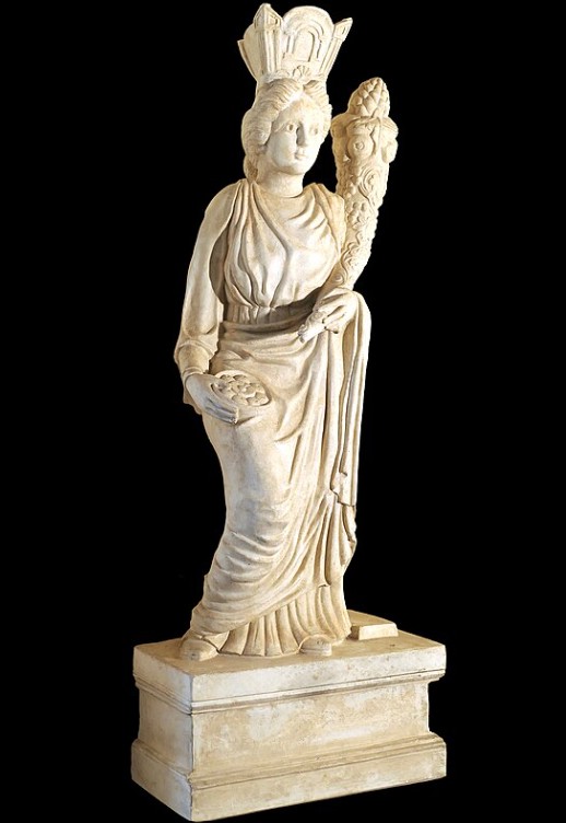 Représentation de la déesse Tutela sur la base d'éléments connus