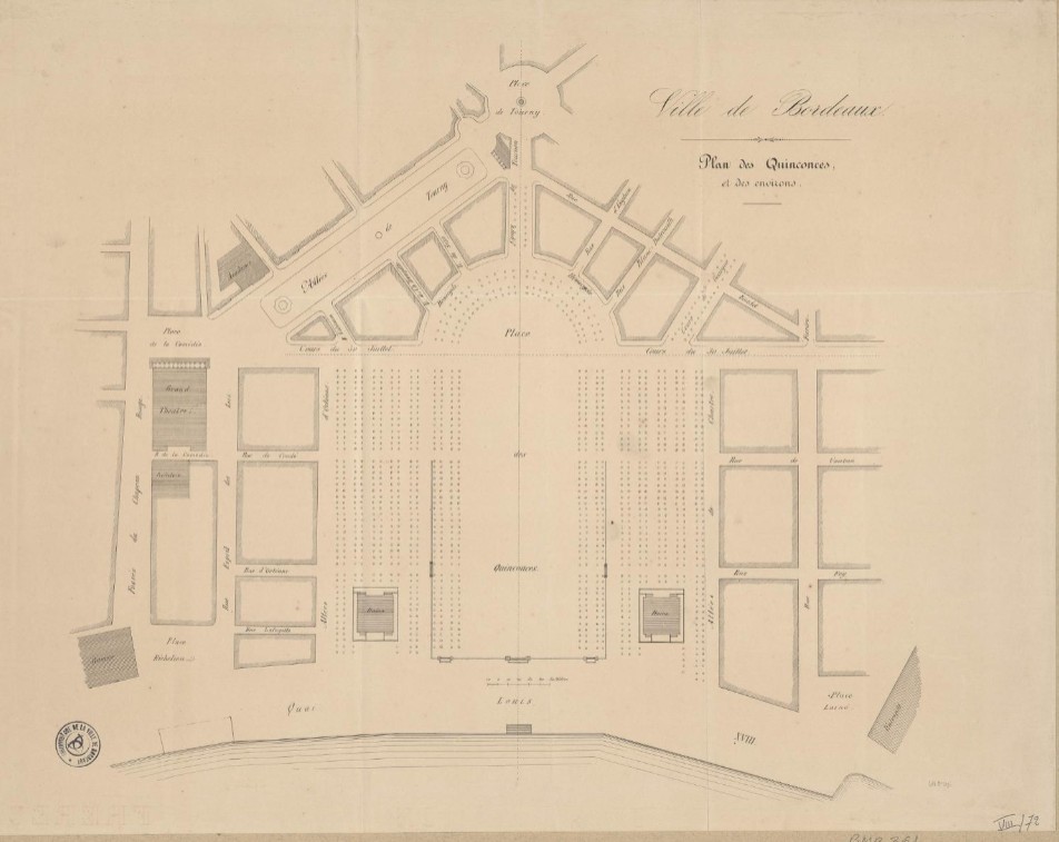 Place des Quinconces - XIXème siècle - Plan des Quinconces