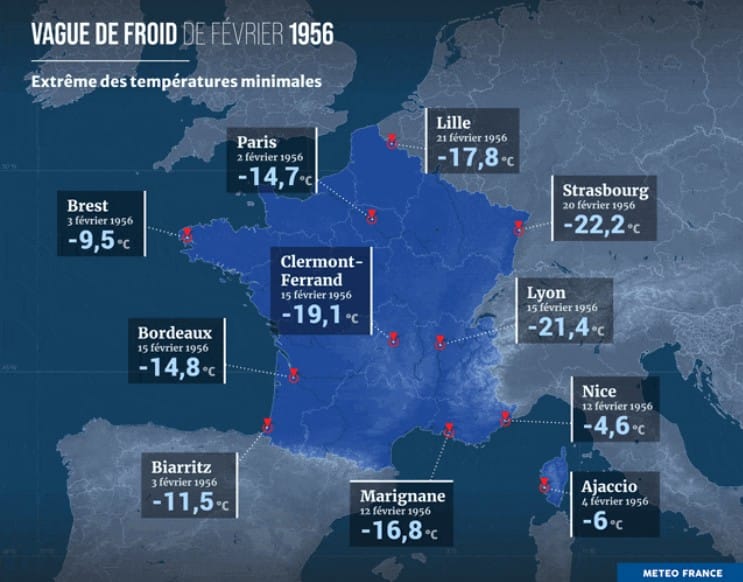 Garonne gelée à Bordeaux 1956
