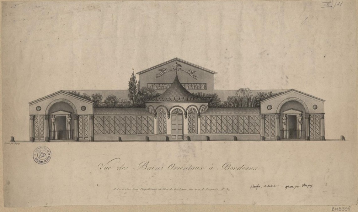 Bains de Bordeaux sur les quais - 1800 - Bains Orientaux - Source https://selene.bordeaux.fr/