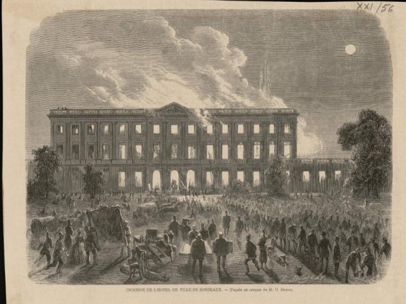 1962 - Incendie Hotel de ville - Palais Rohan - Source https://selene.bordeaux.fr/
