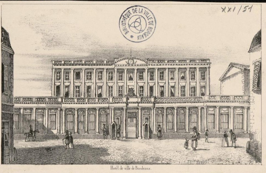 1880 - Hotel de ville - Palais Rohan - Source https://selene.bordeaux.fr/