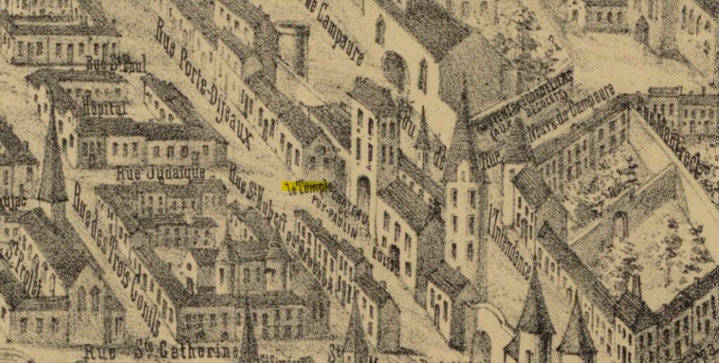 Commanderie et chapelle templiers Bordeaux - Plan de 1550