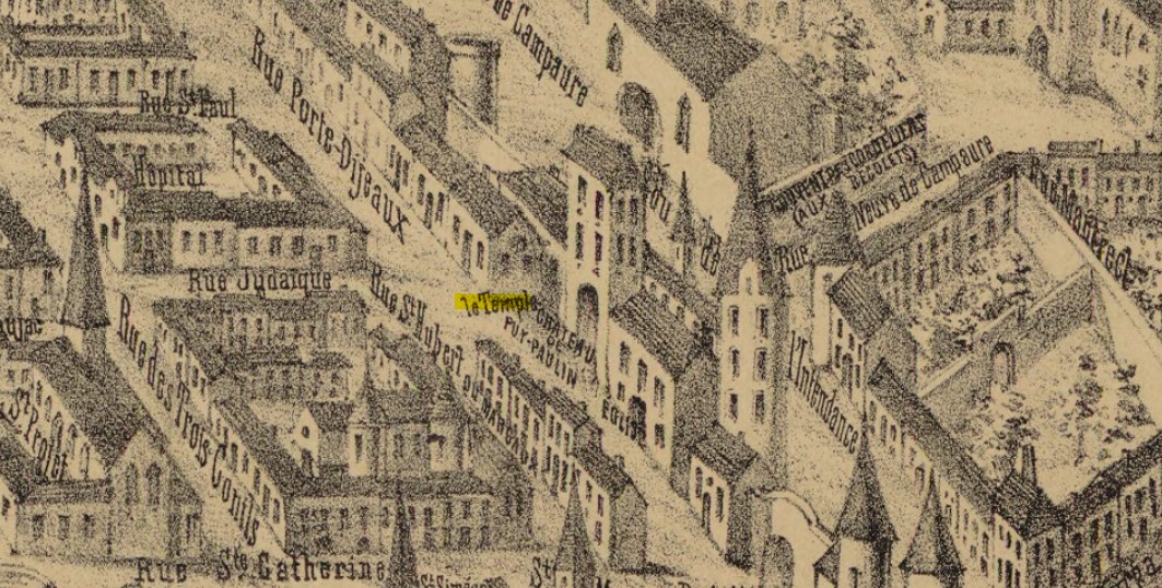Commanderie et chapelle templiers Bordeaux - Plan de 1550