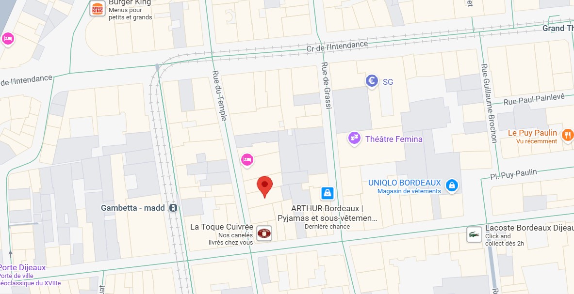 Commanderie et chapelle templiers Bordeaux - Plan moderne