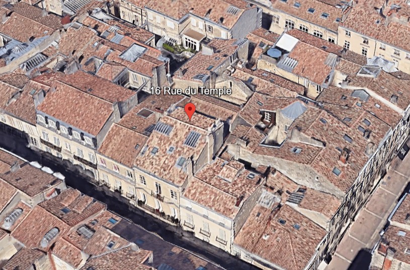 Commanderie et chapelle templiers Bordeaux - Vue satellite