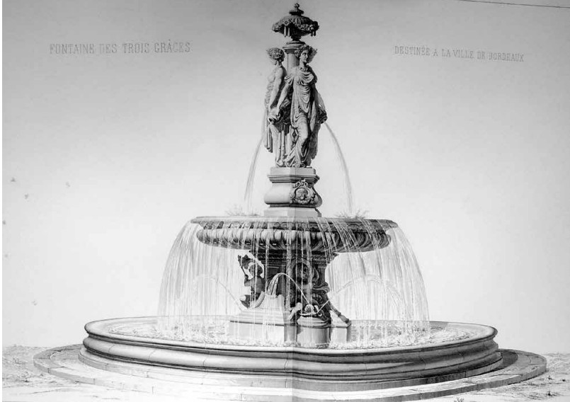 Fontaine des 3 Grâces - Bordeaux - Esquisse d'élévation - https://www.societe-archeologique-bordeaux.fr/
