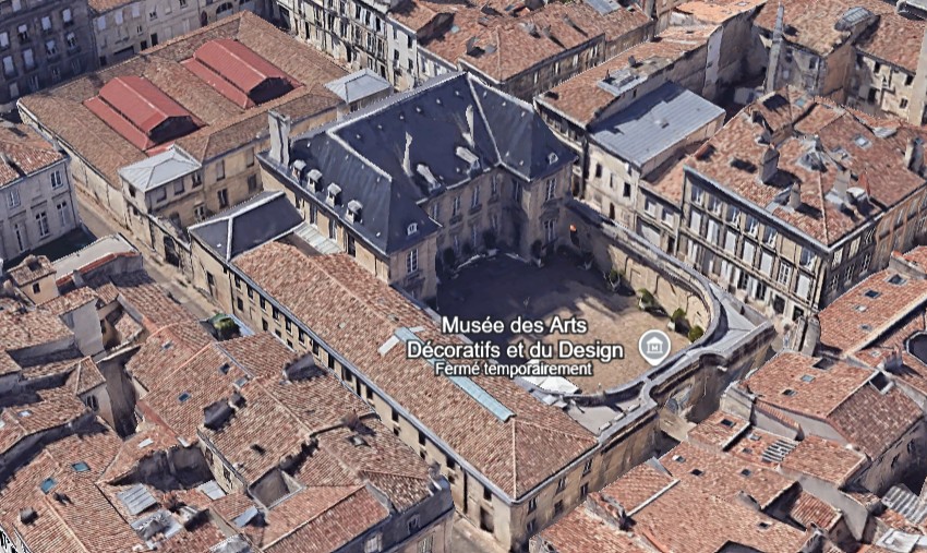 Hôtel de Lalande Bordeaux - Musée des Arts Décoratifs et du design - Plan - Source : Google Earth