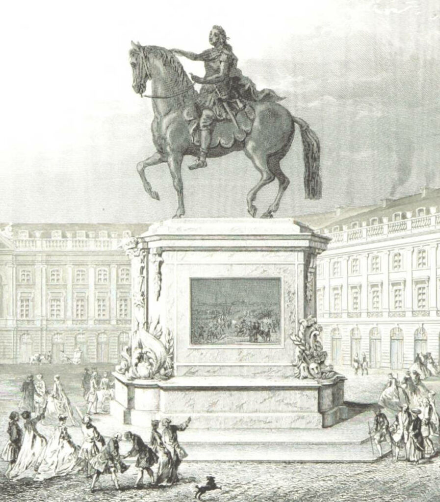 Place de la Bourse Bordeaux - Place Royale - Statue de Louis XV - Source : British Library
