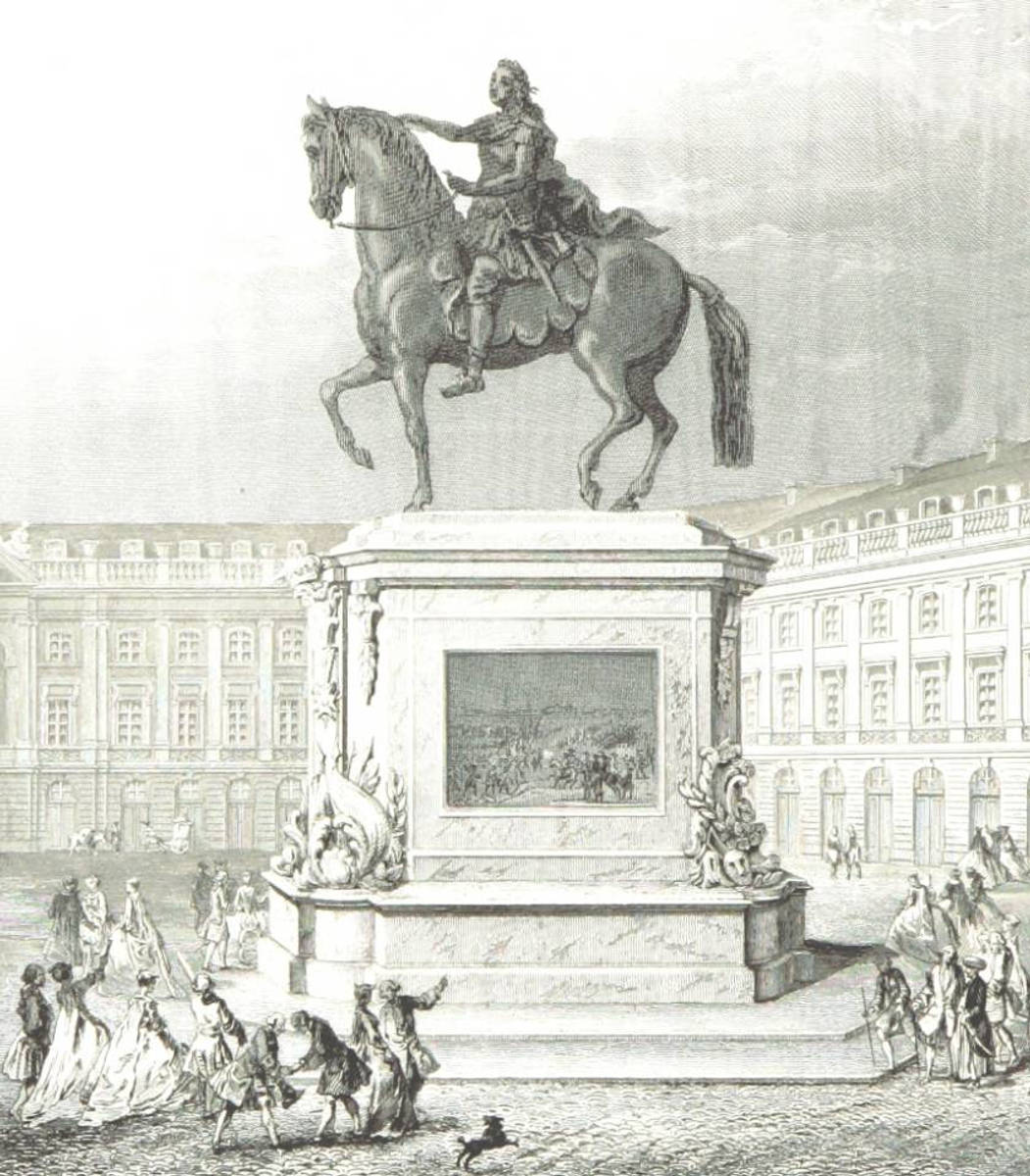 Place de la Bourse Bordeaux - Place Royale - Statue de Louis XV - Source : British Library